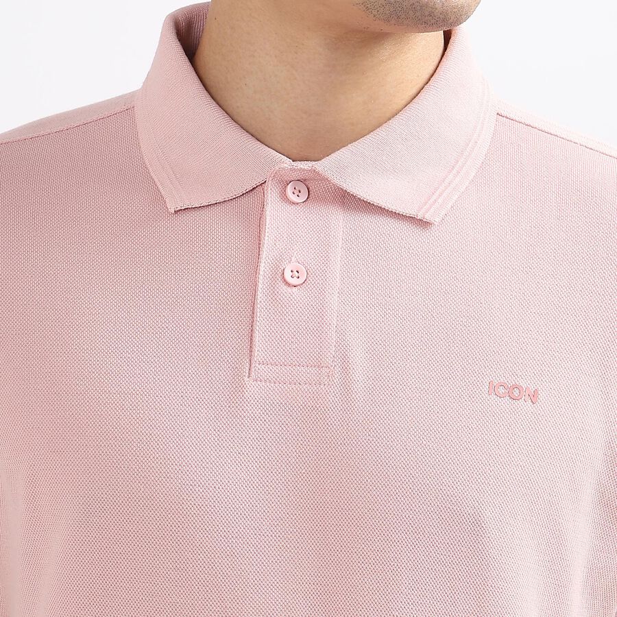 Men's Collared Half Sleeves T-Shirt, हल्का गुलाबी, large image number null