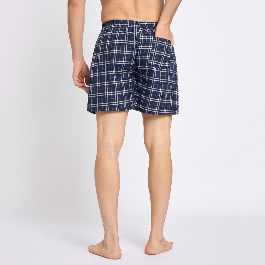 Men's 100% Cotton Boxers, Navy Blue, large image number null