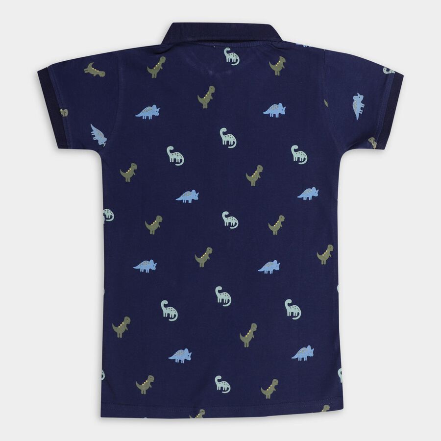 Boys' 100% Cotton Half Sleeves T-Shirt , Navy Blue, large image number null