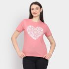 Ladies' Round Neck T-Shirt, Pink, small