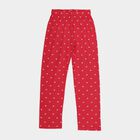 Girls Fuchsia Regular Fit Tie-Dye Printed Pyjama, Fuchsia, small