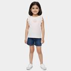 Girls Light Pink Round Neck Casual Sleeveless T-Shirt, Light Pink, small