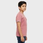 Boys Bright Pink Round Neck Casual T-Shirt, Pink, small
