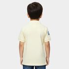 Boys Yellow Cotton Polo Neck Casual T-Shirt, Yellow, small