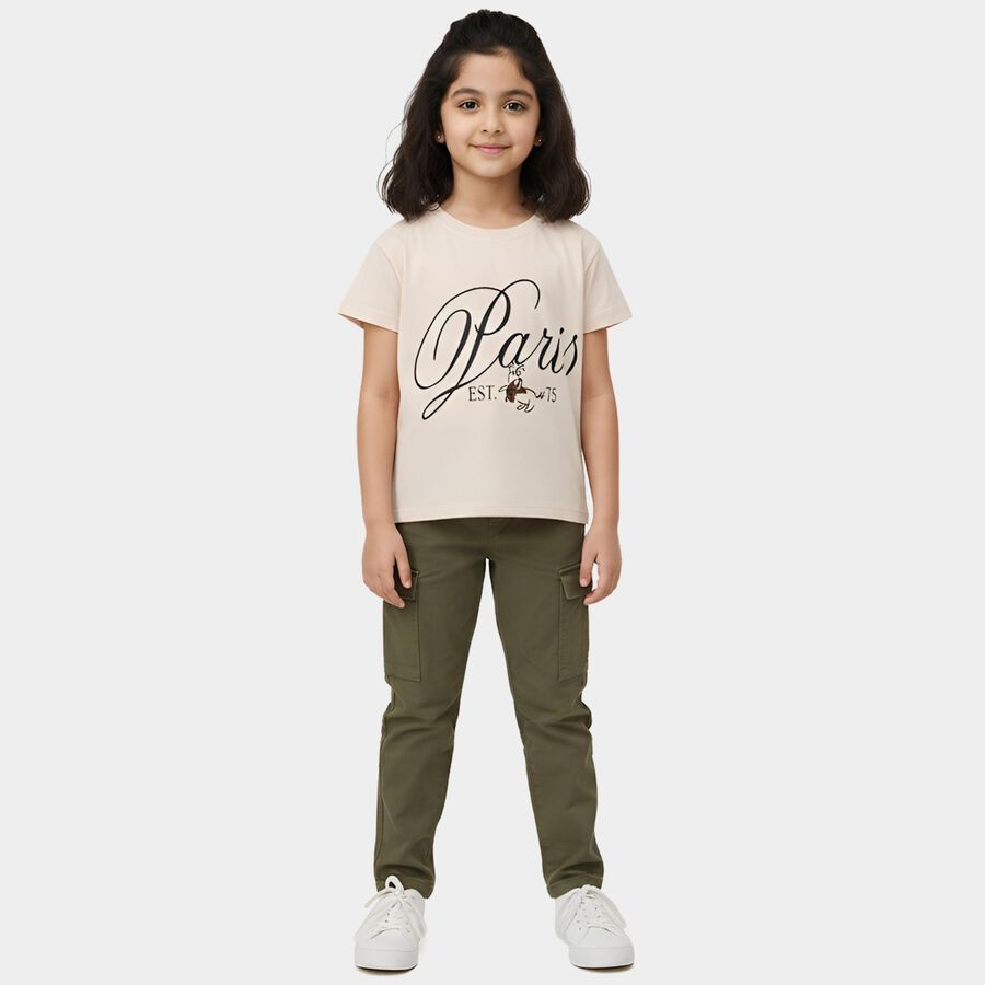 Girls' T-Shirt, गहरा पीला, large