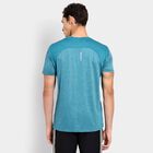Men's Round Neck Half Sleeves T-Shirt, Teal Blue, small image number null