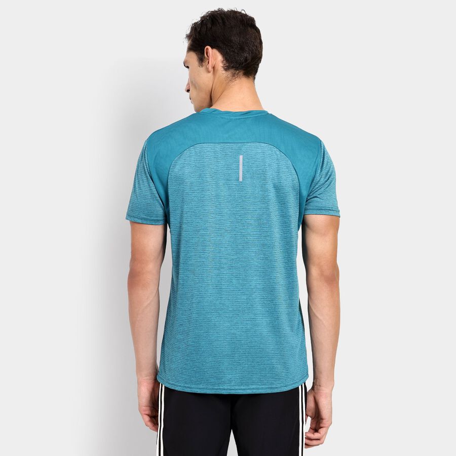 Men's Round Neck Half Sleeves T-Shirt, Teal Blue, large image number null