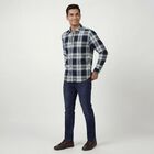 Men's Navy Blue Cotton Spread Collar Casual Shirt, नेवी ब्लू, small