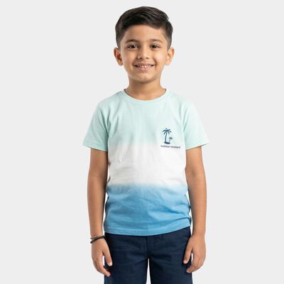 Boys White Cotton Casual T-Shirt