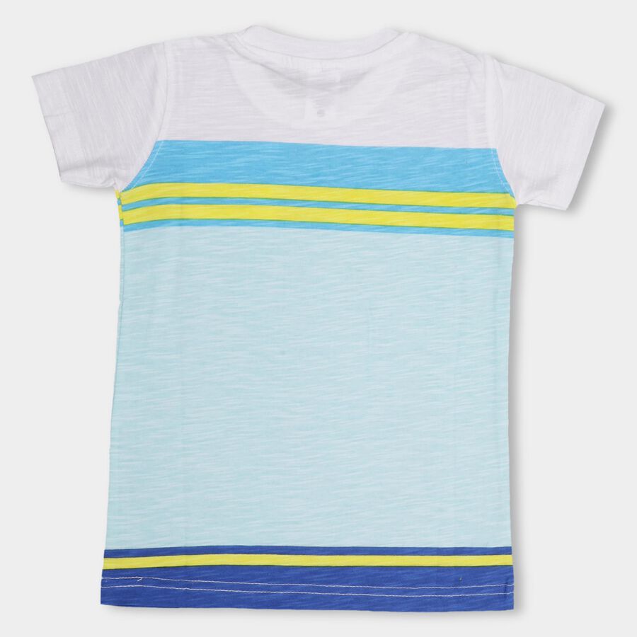 Boys' 100% Cotton Half Sleeves T-Shirt , White, large image number null