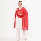 Women's Vibrant Red Net Crinkled Dupatta, Red, small image number null
