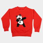 Girls' Red Round Neck Pullover Sweatshirt, लाल, small