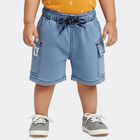 Infants' Navy Blue Regular Fit Solid Half Pant, Light Blue, small
