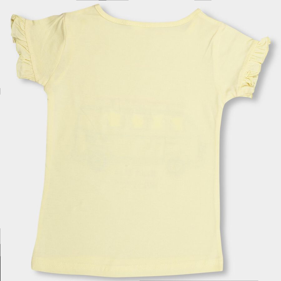 Girls' 100% Cotton T-Shirt, Yellow, large image number null
