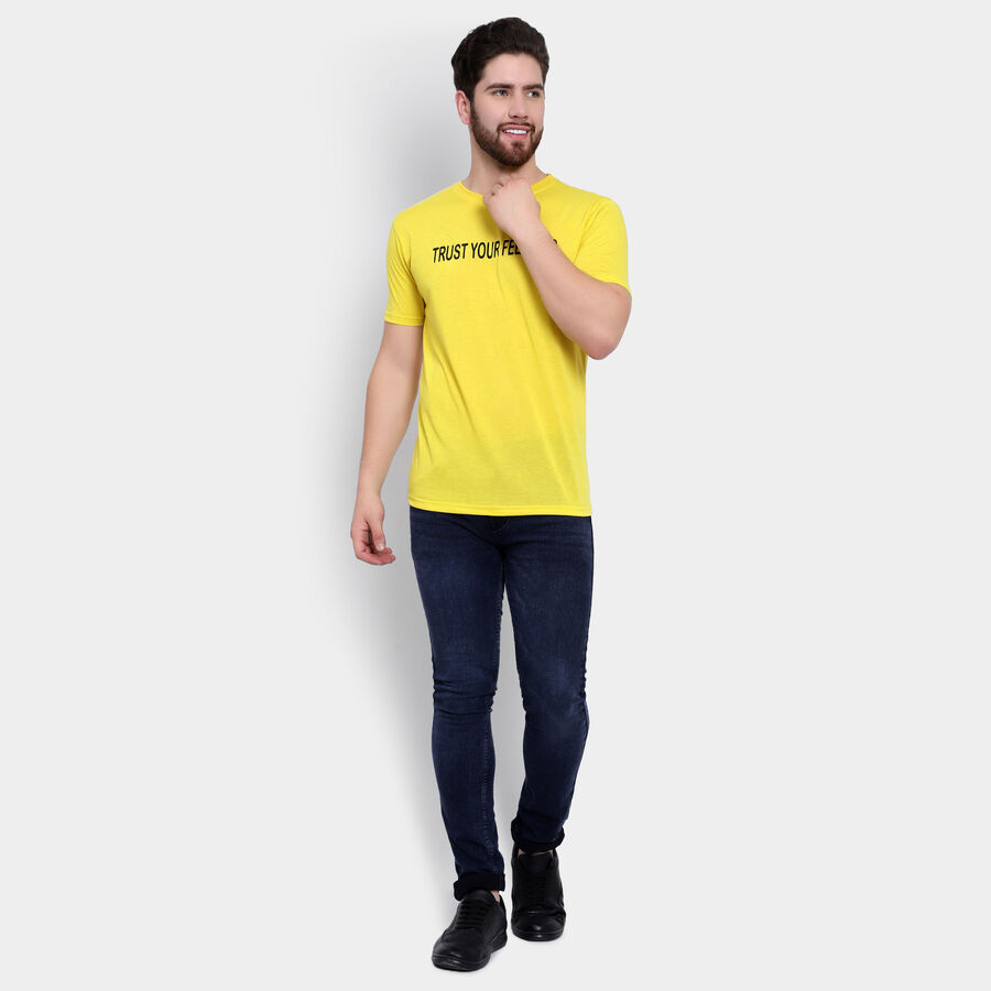 Round Neck T-Shirt, Yellow, large image number null