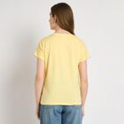 Ladies' Round Neck T-Shirt , Yellow, small