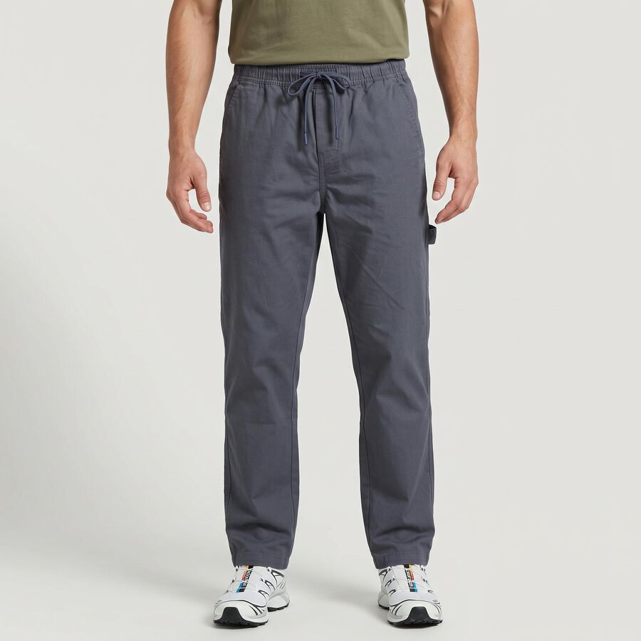 Men's Mid Blue Slim Fit Cargo Trousers, मध्यम नीला, large