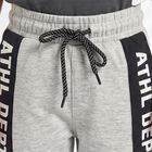 Boys Grey Jogger Typography Printed Pyjama, Melange Light Grey, small