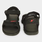 Men's Black Velcro Strap Strappy Sandals, काला, small