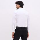 Men's Rich Eggshell White Cotton Cut Away Collar Slim Fit Formal Shirt, White, small image number null