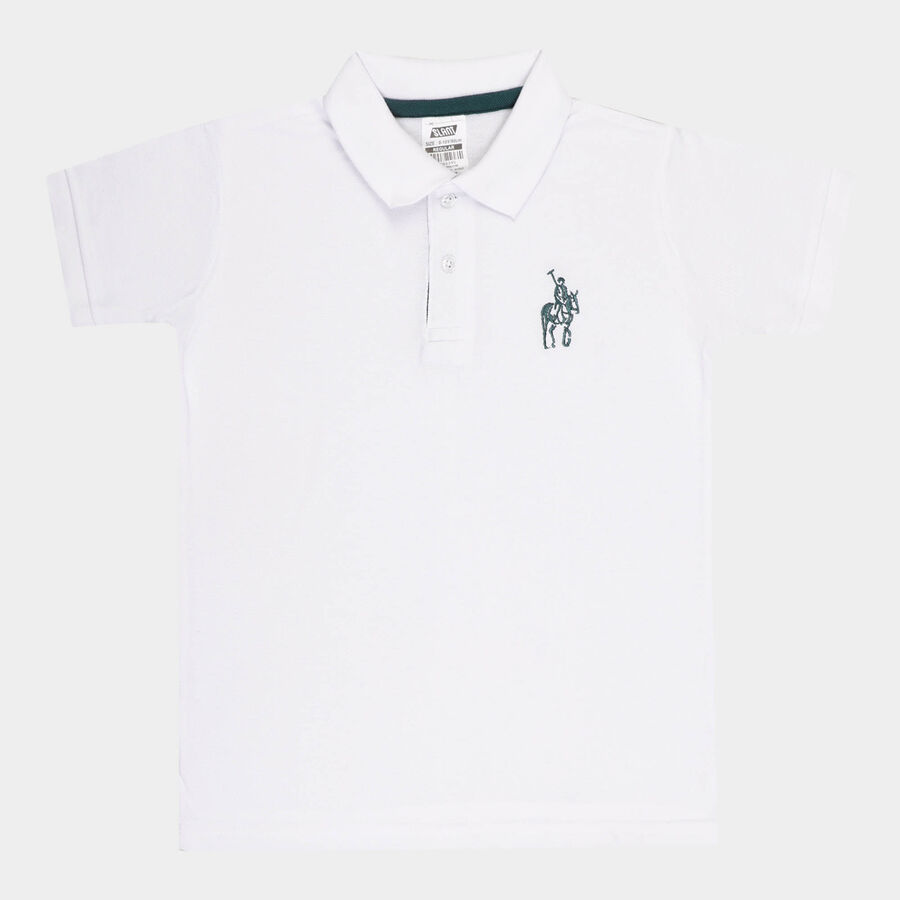 Boys Solid T-Shirt, White, large image number null