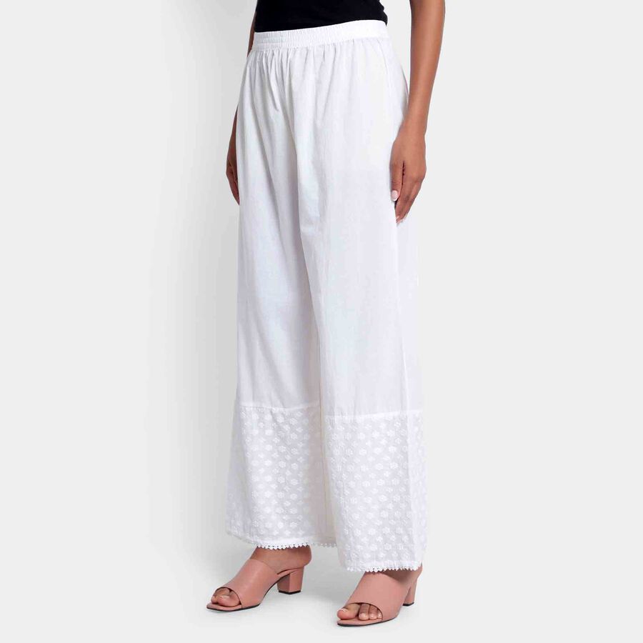 Embroidered Palazzo, Off White, large image number null