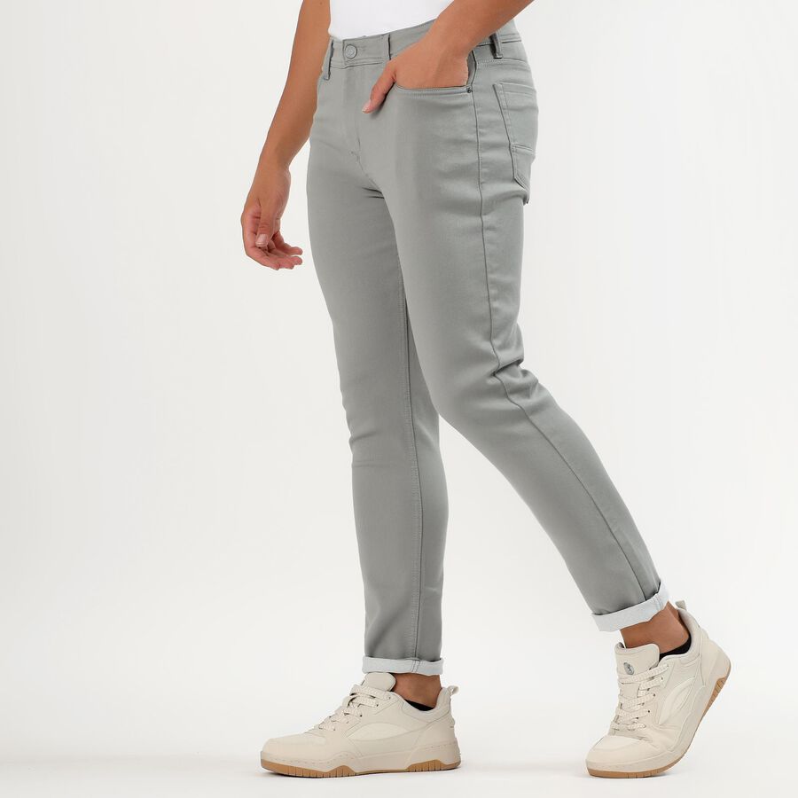 Men's Light Gray Slim Fit Jeans, हल्का हरा, large image number null