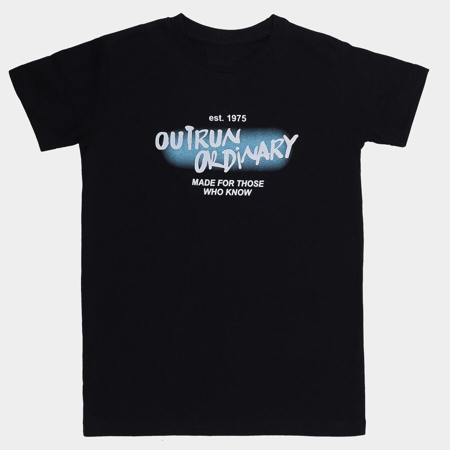 Boys' Half Sleeves T-Shirt, नेवी ब्लू, large