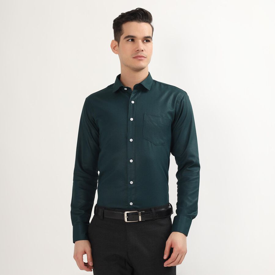 Men's Formal Shirt, गहरा हरा, large image number null