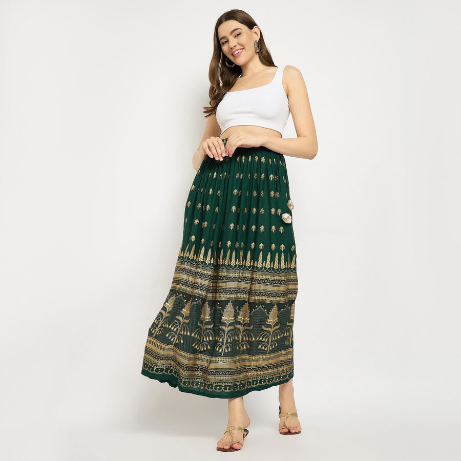 Ladies' Lehenga Skirt, Dark Green, large image number null