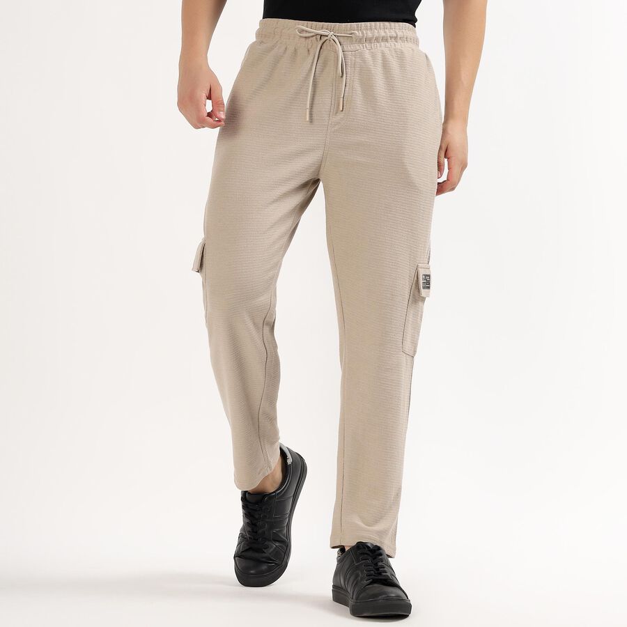 Men's Muted Beige Regular Fit Cargo Jogger, गहरा पीला, large image number null