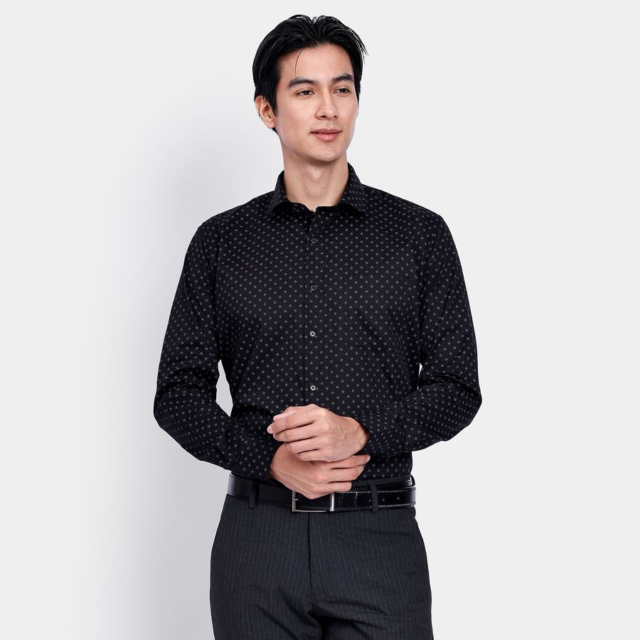 Men's 100% Cotton Formal Shirt, Black, large image number null