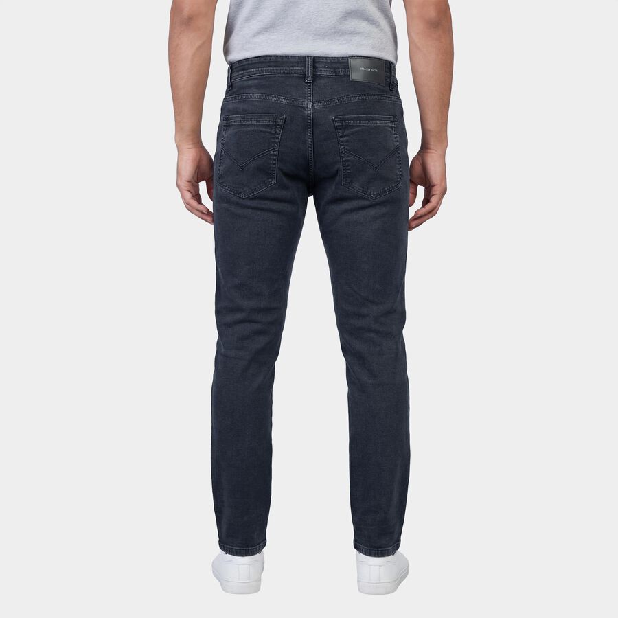 Men's Dark Grey Slim Fit Washed Jeans, Dark Grey, large