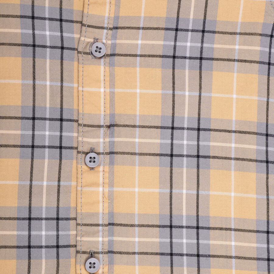 Boys' 100% Cotton Casual Shirt, Yellow, large image number null