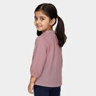 Girls' Pink High Neck Romantic T-Shirt, हल्का गुलाबी, small