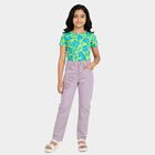 Girls' Lavender Straight Fit Embroidered Jeans, Lilac, small