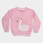 Girls Light Pink Crew Neck Casual Sweatshirt, Lilac, small image number null