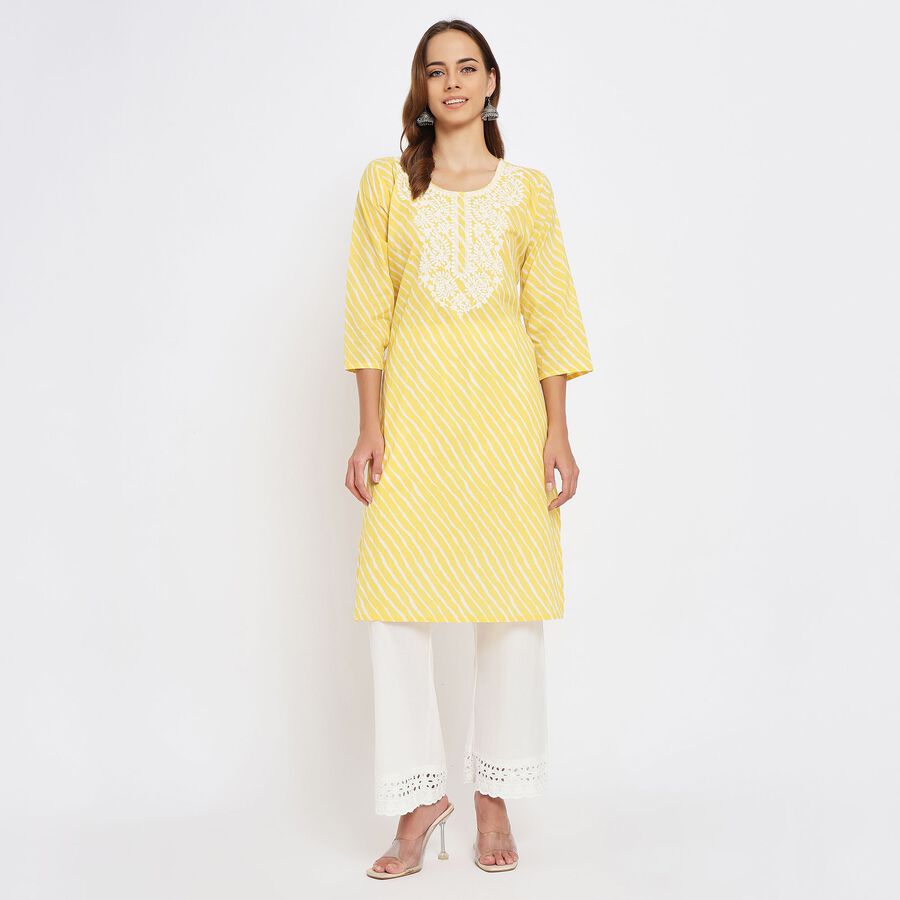 Ladies' 100% Cotton Kurta , पीला, large image number null