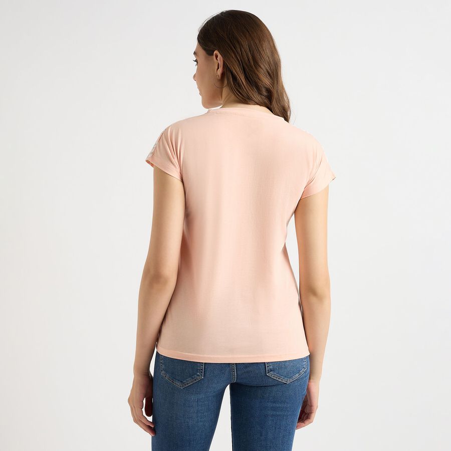 Ladies' Round Neck T-Shirt, Peach, large image number null