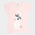 Girls Cotton T-Shirt, Peach, small image number null