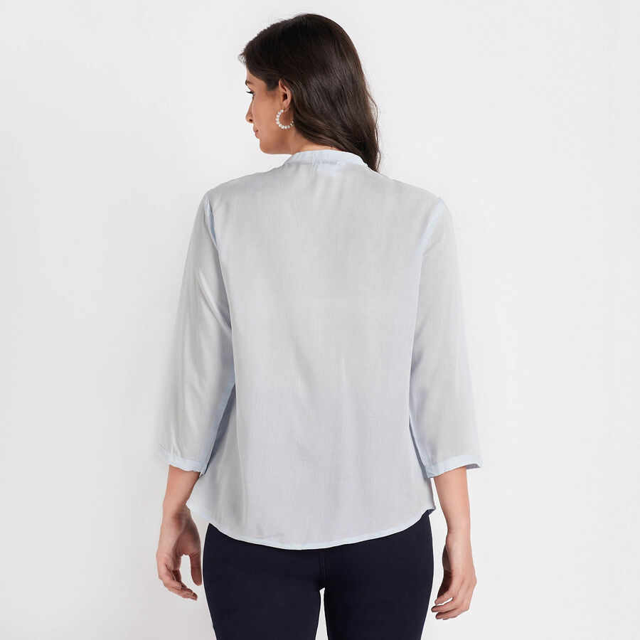 Embellished 3/4th Sleeves Shirt, Light Blue, large image number null