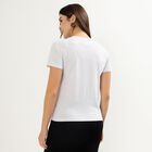 Women's Bright Ecru Melange Round Neck Graphic T-Shirt, Ecru Melange, small
