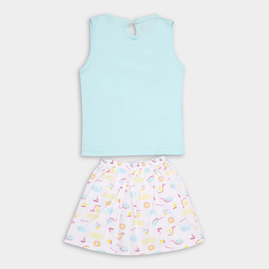 Infants' 100% Cotton Top Skirt , Aqua, large image number null