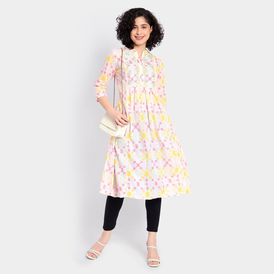 Ladies' 100% Cotton Kurta, Pink, large image number null