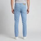 Men's Blue Slim Fit Washed Jeans, हल्का नीला, small