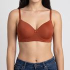 Women's Brown Wire-Free T-Shirt Bra, भूरा, small