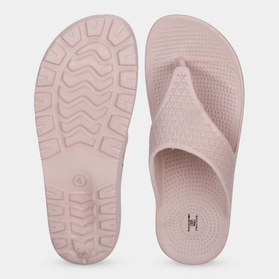 Women's Pink Wedge Slip-On Flip-Flops, Pink, large