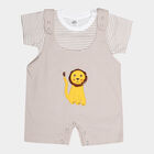 Infants Cotton Round Neck Baba Suit, Beige, small image number null