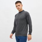 Men's Dark Charcoal High Neck Slim Fit Pullover, Charcoal, small image number null