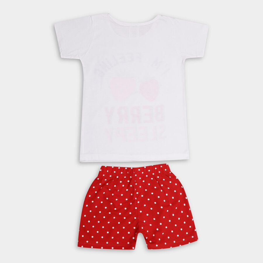 Girls' Night Suit, White, large image number null